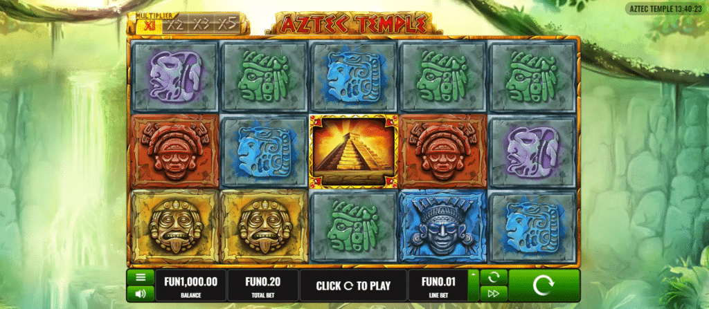 หน้าต่างเล่นเกม Aztec Temple