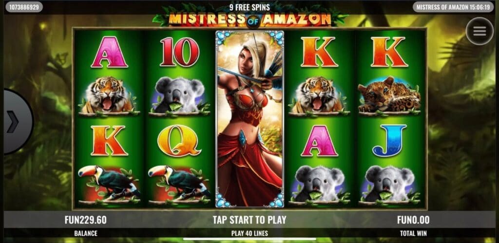 หน้าต่างเล่นเกม Mistress of Amazon